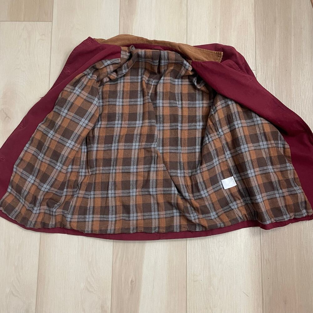 Burgundy Corduroy Collar Plaid-Lined Jacket – Medium - Picture 7 of 7